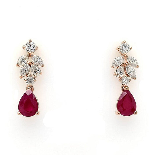Pear Drop Colour Stone Earrings